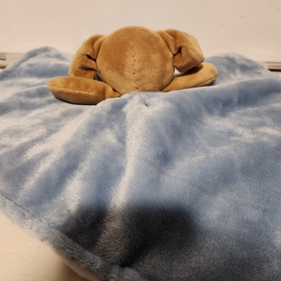 Carter's blue and brown puppy soft lovey security blanket. - Picture 3 of 5